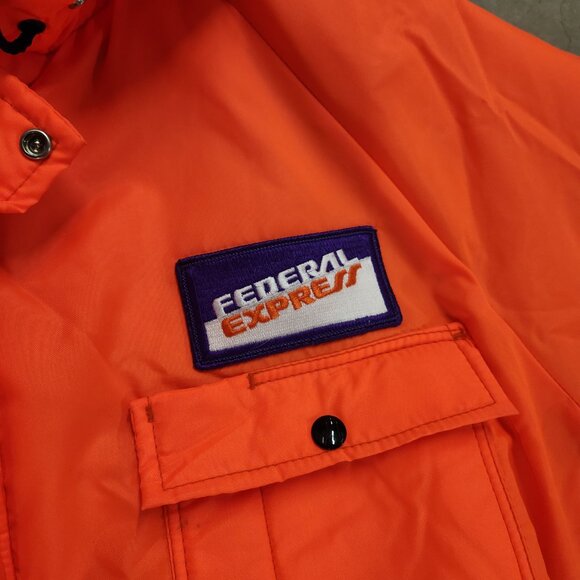 FEDEX Stan Herman Vintage Insulated Hooded Coveralls Orange Union Made XL - Picture 5 of 16